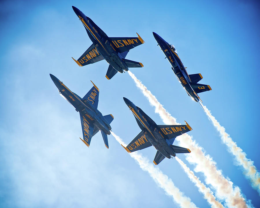 Blue Angels in Formation Photograph by Ray Devlin