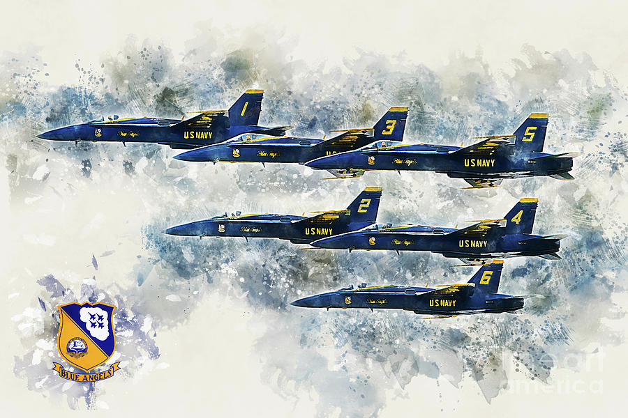 Blue Angels - Painting Digital Art by Airpower Art