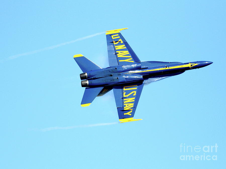 Blue Angels with Wing Vapor Photograph by Wingsdomain Art and Photography