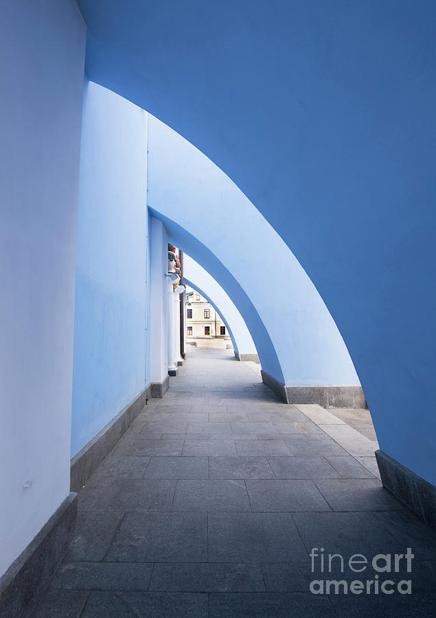 Blue Arch Hallway Photograph by Juli Scalzi