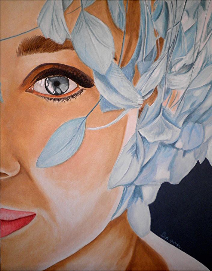 Blue Audrey Painting by Al  Molina