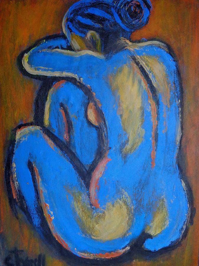 Blue Back 1 - Female Nude Painting by Carmen Tyrrell
