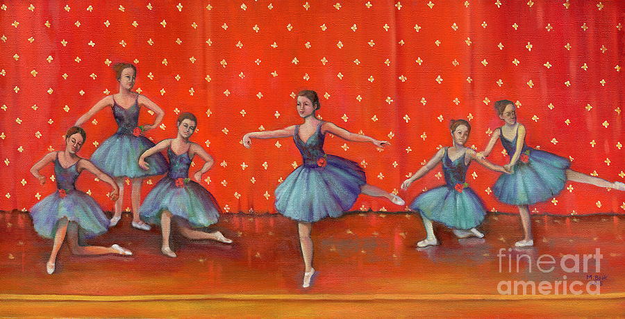 Blue Ballerinas Painting by Marlene Book