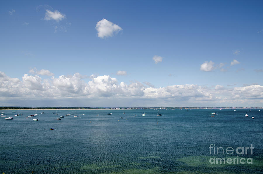 Boat Photograph - BLUE BAY seascape from the isle of purbeck dorset england uk by Andy Smy