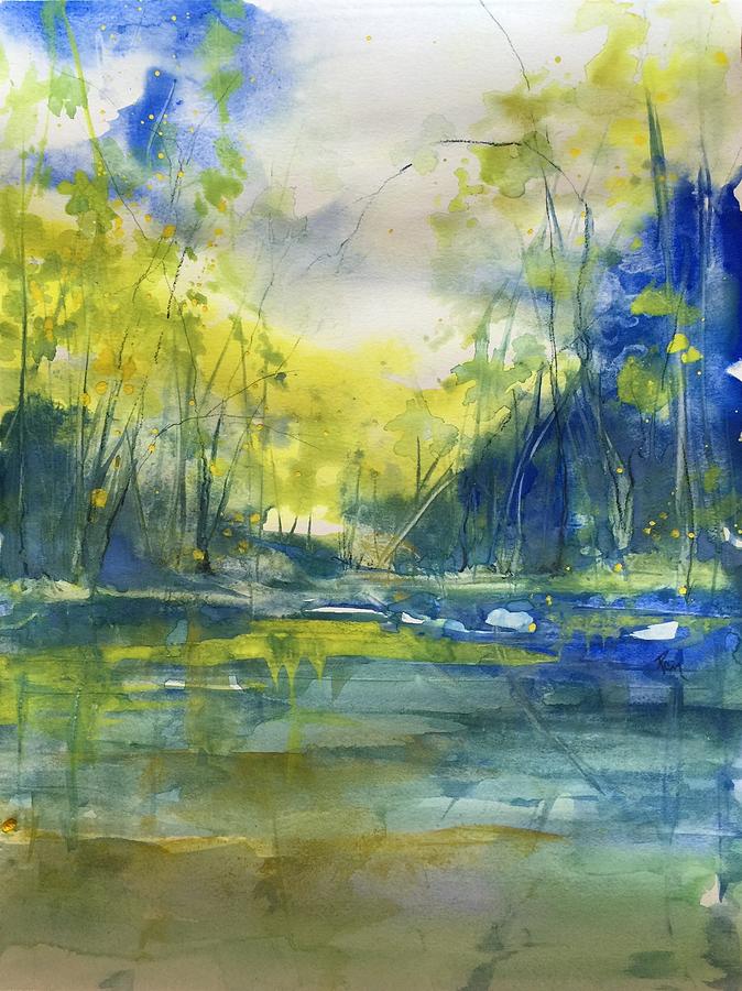 Tree Painting - Blue Bayou by Robin Miller-Bookhout