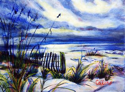 Blue Beach Painting by C D Collins - Fine Art America