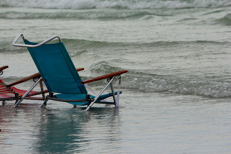 Blue Beach Chair Photograph By Sparrow TwoTheKnee   Blue Beach Chair Sparrowtwotheknee  