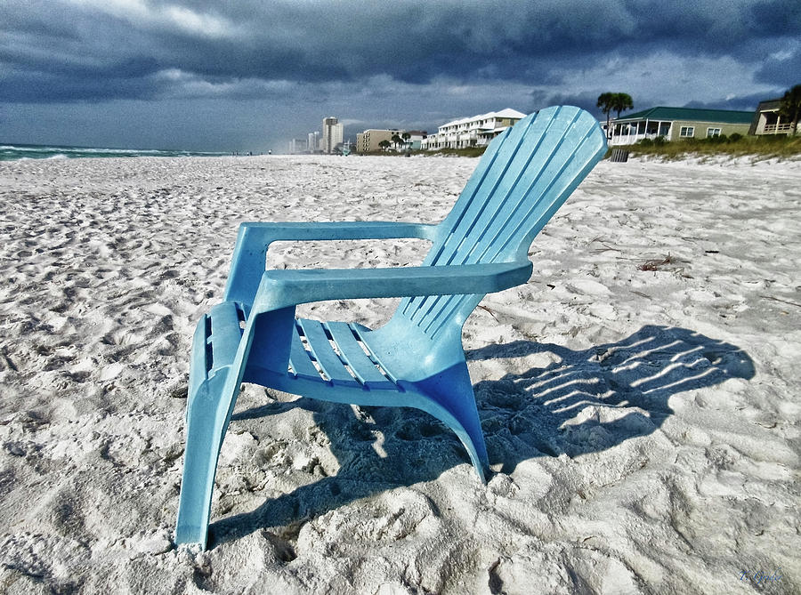 Beach Photograph - Blue Beach Chair by Tony Grider
