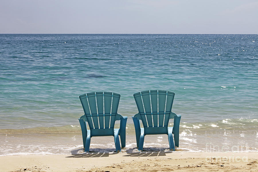 Blue Beach Chairs Photograph by Gerard Lacz