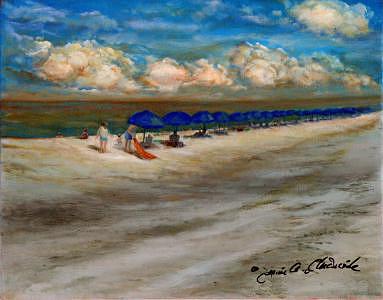 Captiva Island Painting - Blue Beach Umbrellas-Captiva Island-Florida by Jeanie Chadwick Captiva Island Painting - Blue Beach Umbrellas-Captiva Island-Florida by Jeanie Chadwick