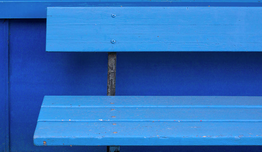 Blue Bench 365-310 Photograph by Inge Riis McDonald
