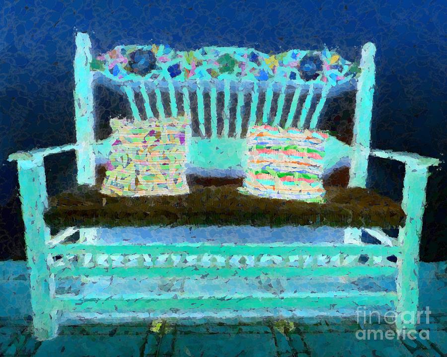 Blue Bench Photograph by Barbie Corbett-Newmin