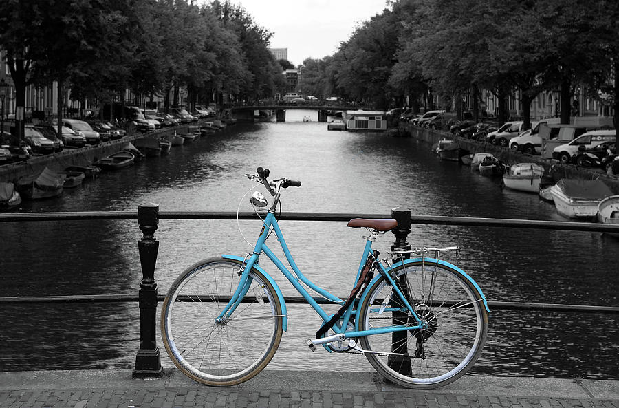 Blue Bicycle By The Canal Photograph by Aidan Moran