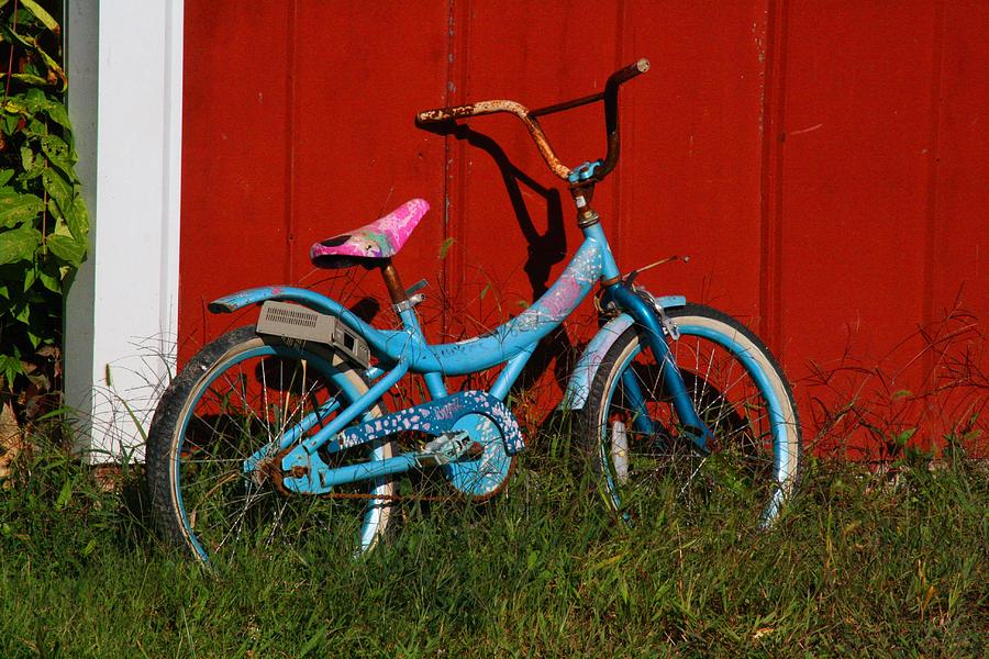 Bicycle Photograph - Blue Bike by Kathryn Meyer