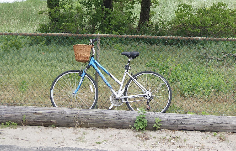 Blue Bike on the Sand Photograph by Margie Avellino
