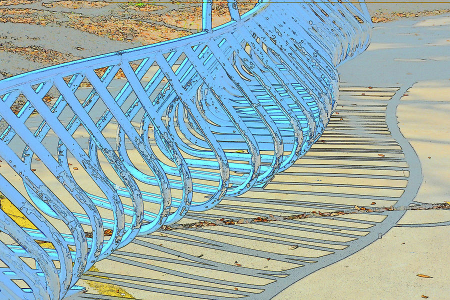Blue Bike Rack Photograph by Jerry Griffin