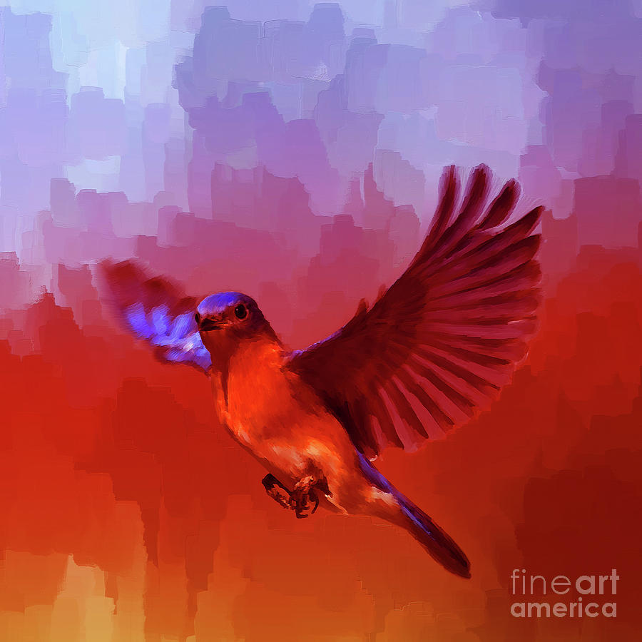 Blue bird 01  Painting by Gull G