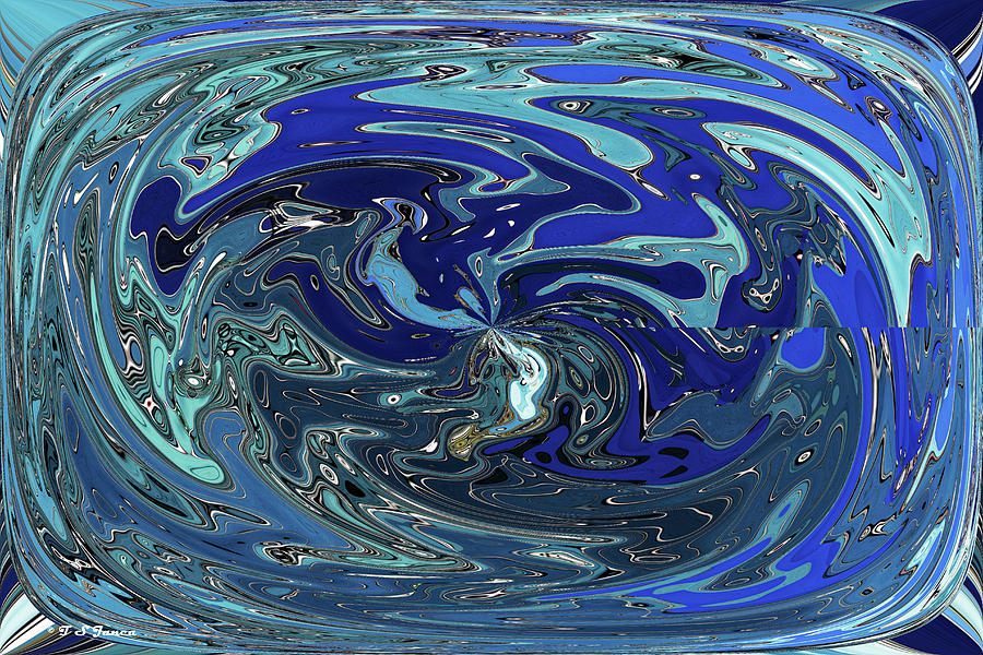 Blue Bird Abstract Digital Art by Tom Janca