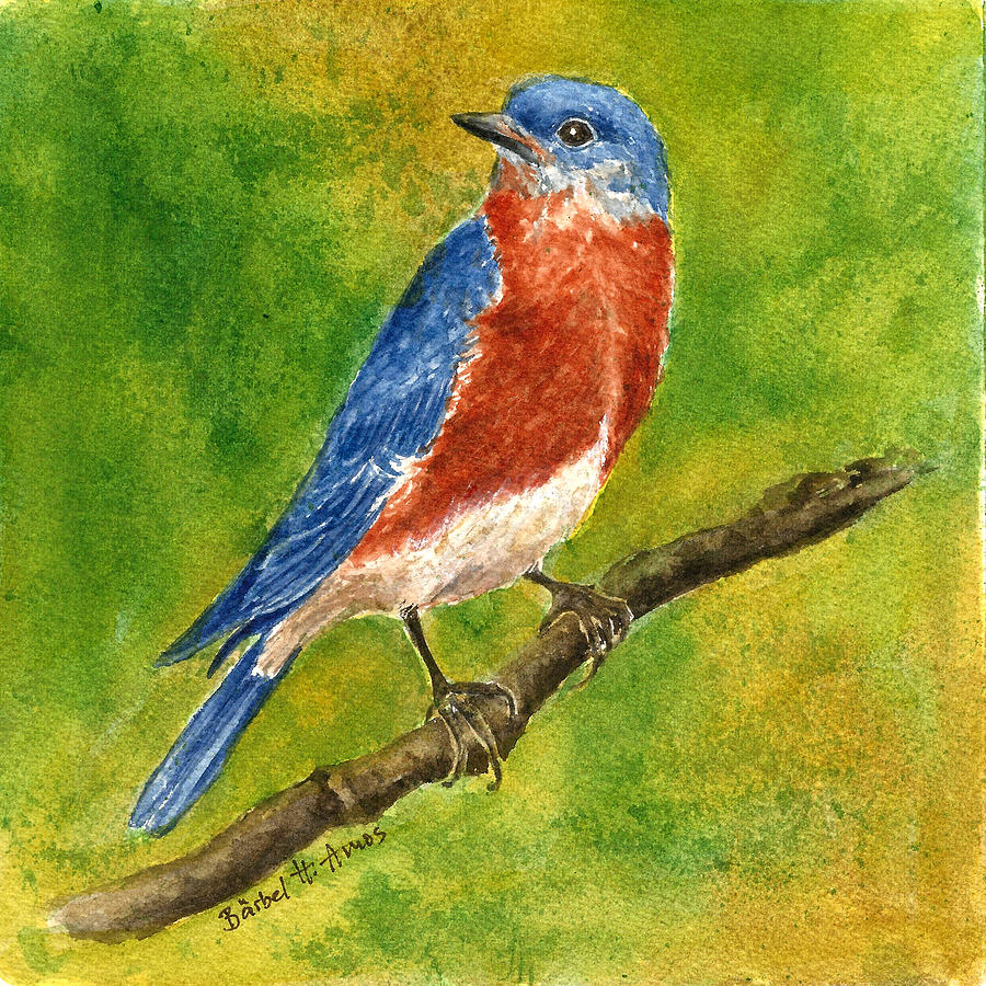 Blue Bird Painting by Barbel Amos