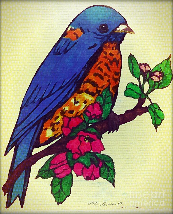 Blue Bird Drawing by MaryLee Parker