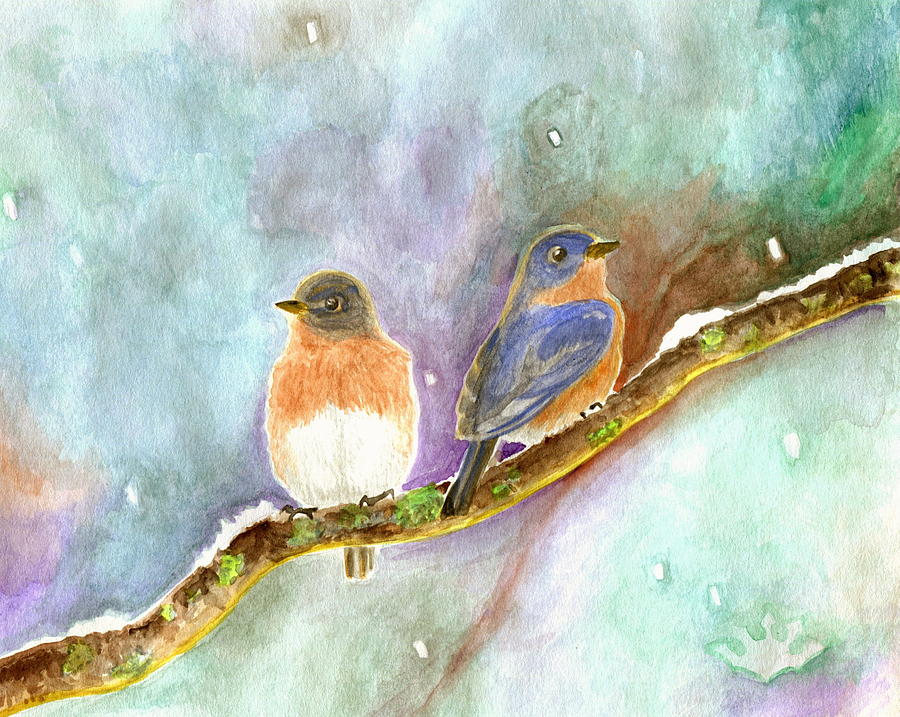 Blue Birds Painting by Harry Moulton