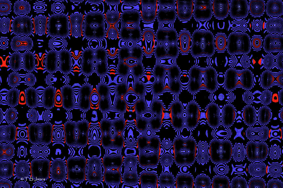 Blue Black Red Warp Abstract Photograph by Tom Janca
