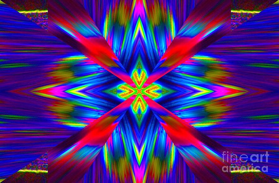 Abstract Digital Art - Blue Blaze by Lorles Lifestyles Abstract Digital Art - Blue Blaze by Lorles Lifestyles