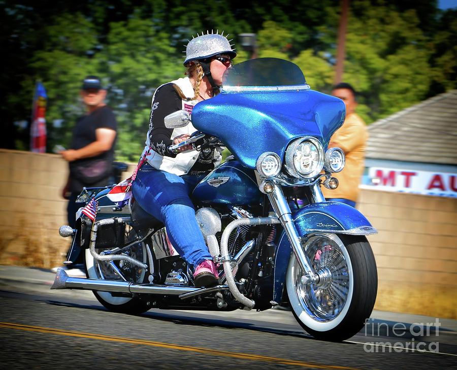 Blue Bling Rider Photograph by Gus McCrea