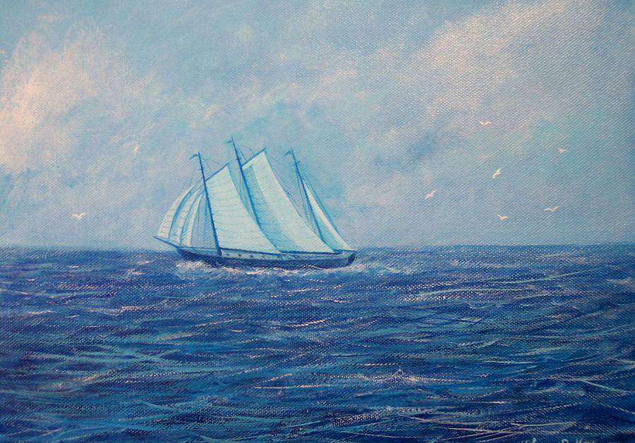 Blue Boat Painting by William Ravell - Fine Art America