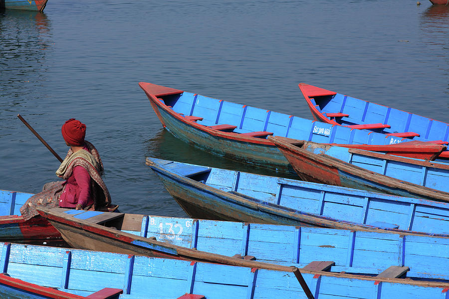 Blue Rowing Boats Photograph by Aidan Moran