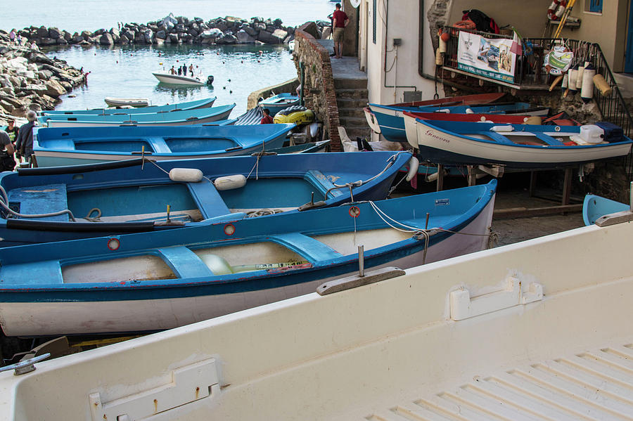 Blue Boats in Italy  Photograph by John McGraw