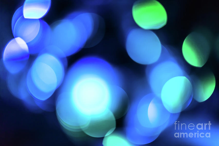 blue Bokeh lights Photograph by Benny Marty