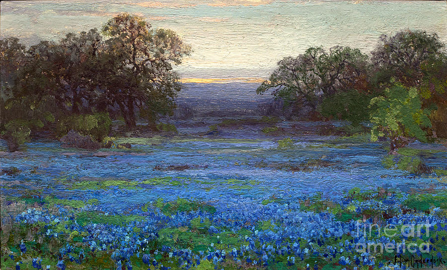 Blue Bonnet Meadows Painting by Thea Recuerdo