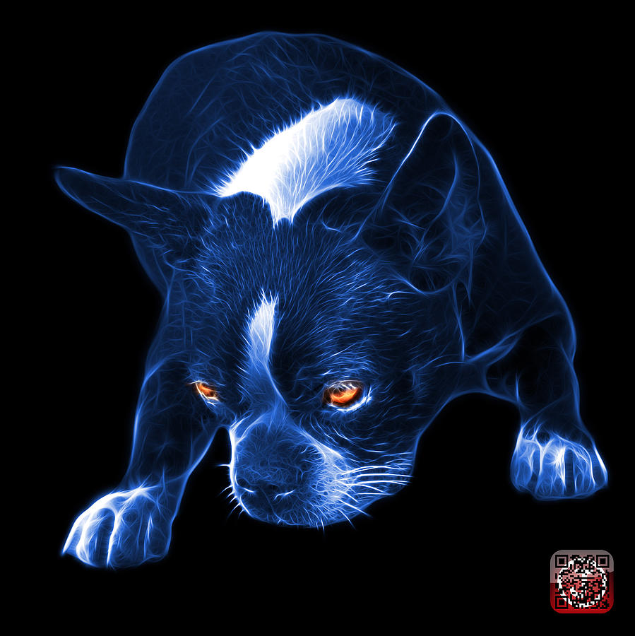 Blue Boston Terrier Art - 8384 - BB Mixed Media by James Ahn