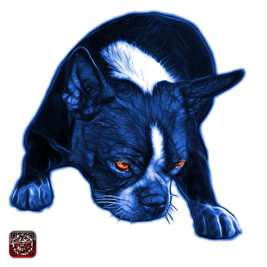 Blue Boston Terrier Art - 8384 - WB Digital Art by James Ahn