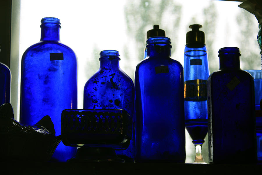 Blue Bottles Photograph by David Matthews