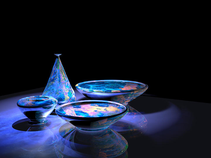 Blue Bowls 4 Digital Art by Paul Gaj