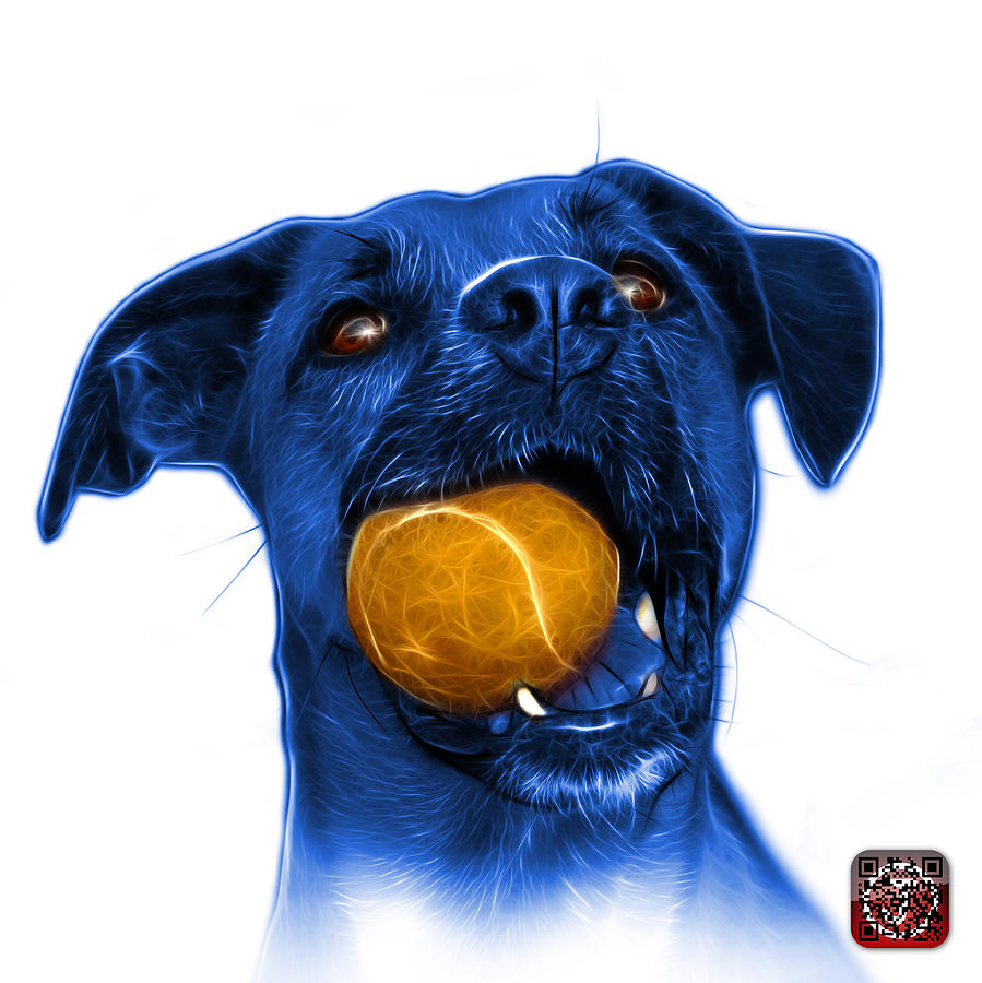 Blue Boxer Mix Dog Art - 8173 - WB Mixed Media by James Ahn