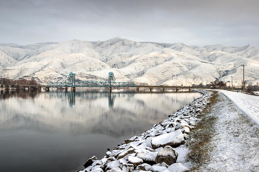 Blue Bridge in the Winter Photograph by Brad Stinson