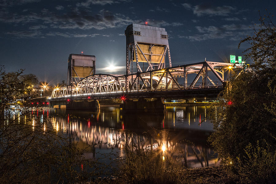 Blue Bridge Night Photograph by Brad Stinson