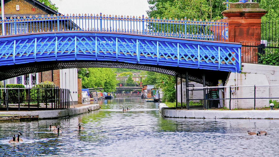 Blue Bridge Over Regents Canal Photograph by Keith Armstrong