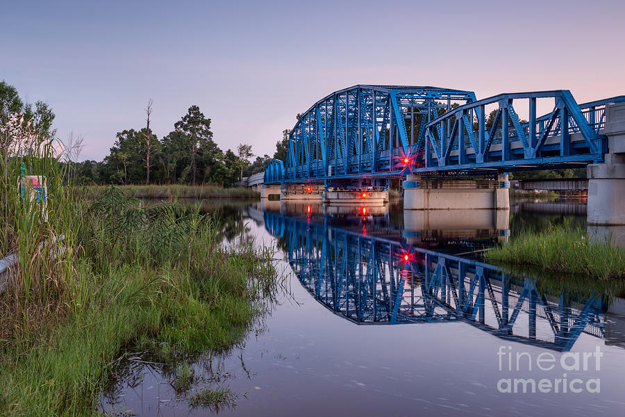 Blue Bridge over the St. Marys River Kingsland, Georgia Photograph by Dawna Moore Photography