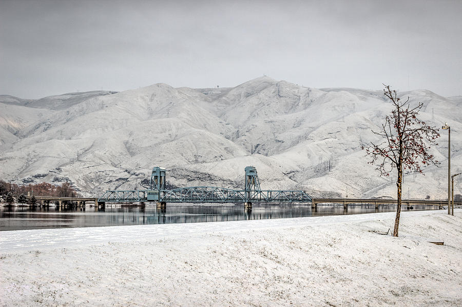 Blue Bridge Winter Photograph by Brad Stinson