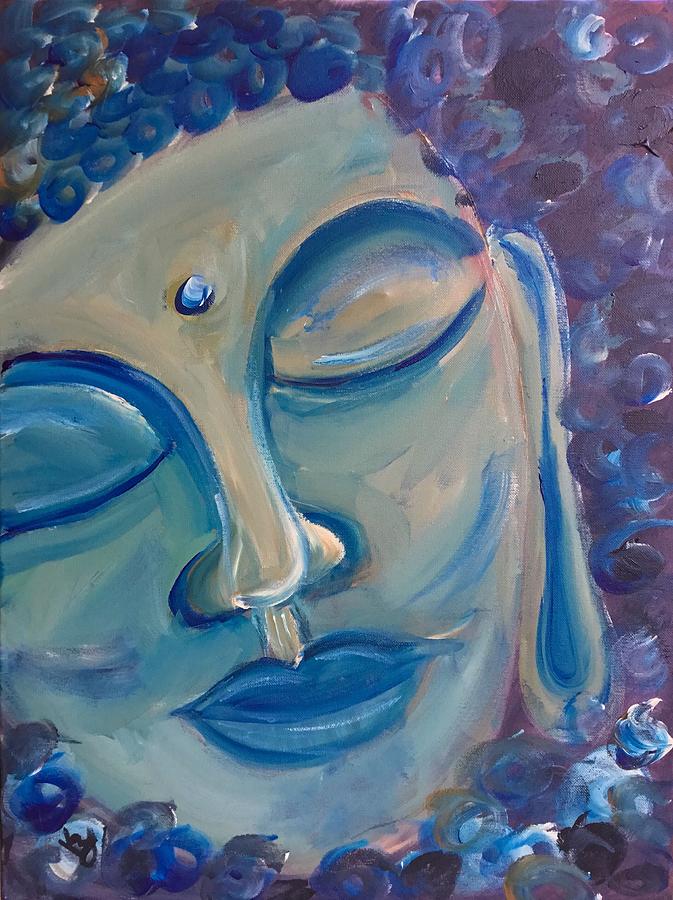 Blue Buddha  Painting by Karen Buford
