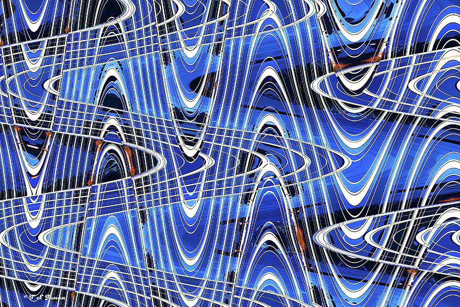 Blue Building Abstract At Tempe Town Lake Digital Art by Tom Janca