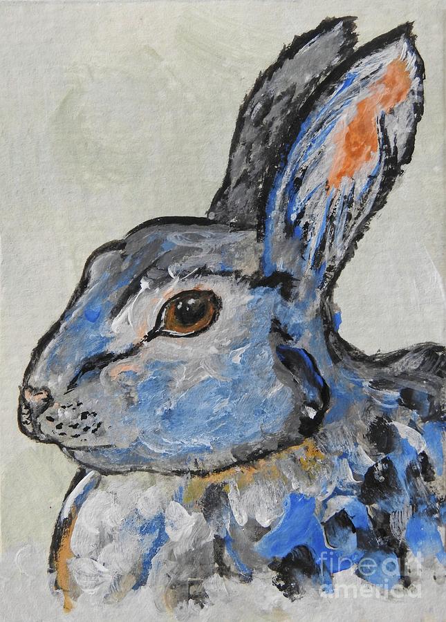 Blue Bunny Painting by Ella Kaye Dickey