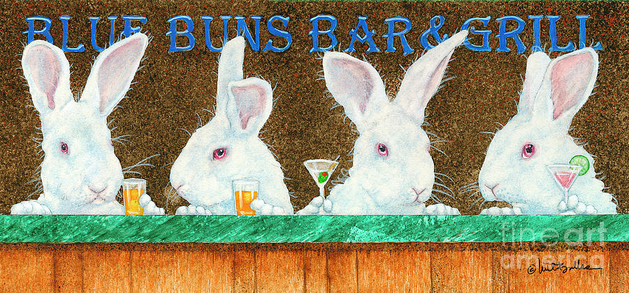 Blue Buns Bar and Grill... Painting by Will Bullas