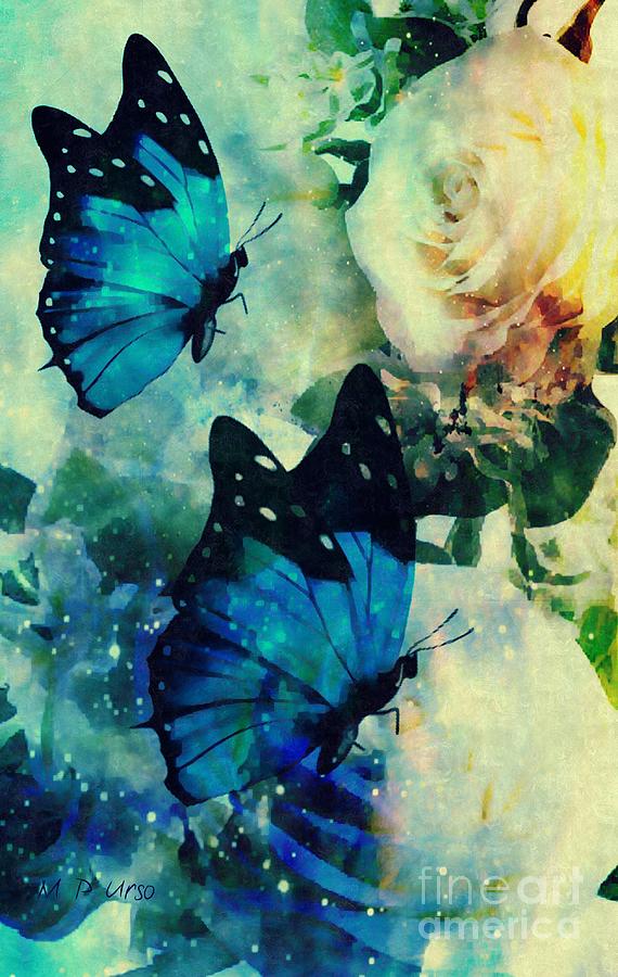 Blue Butterfies Digital Art by Maria Urso