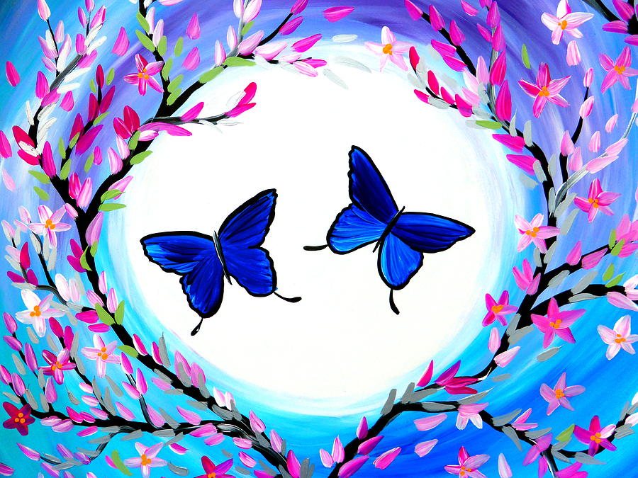Blue Butterflies Painting