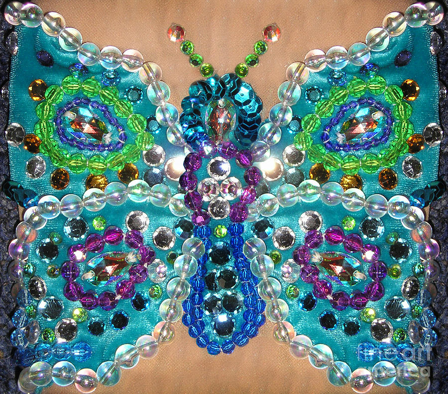 Blue butterfly. Beads and jewels 2 Photograph by Sofia Goldberg - Pixels